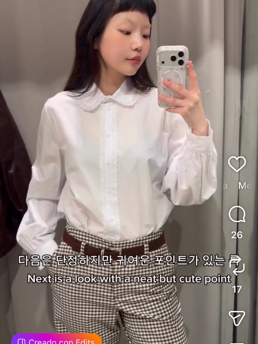Zara White Scalloped-Collar Button-Down Shirt